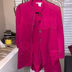Diane Von Furstenberg hot pink half sleeve jacket